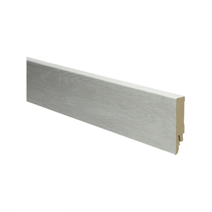 Rechte folieplinten 70x14 mm Eiken beige wit